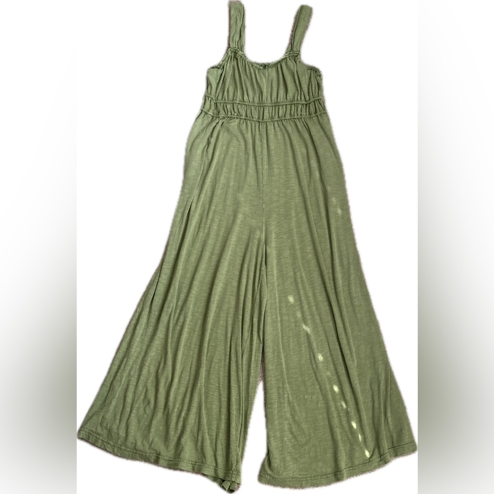 Anthropologie Simona Scoop Neck Jumpsuit | XL | Moss